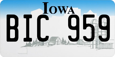 IA license plate BIC959