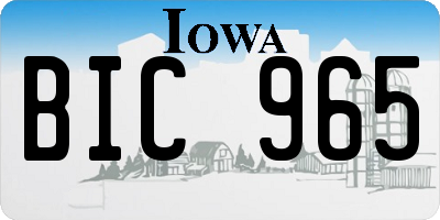IA license plate BIC965