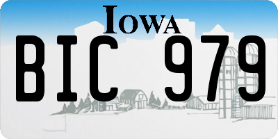 IA license plate BIC979
