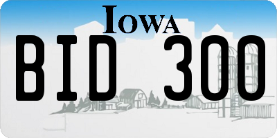 IA license plate BID300