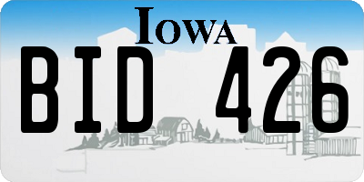 IA license plate BID426