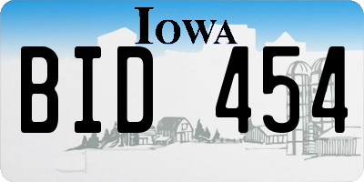 IA license plate BID454