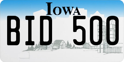 IA license plate BID500
