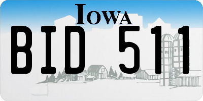 IA license plate BID511