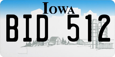 IA license plate BID512