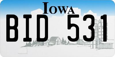 IA license plate BID531
