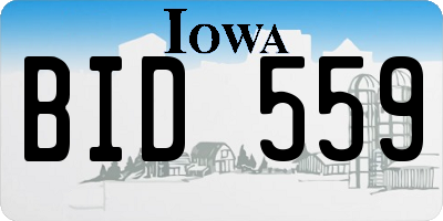 IA license plate BID559