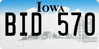 IA license plate BID570
