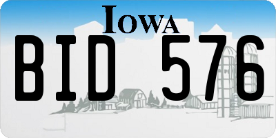 IA license plate BID576