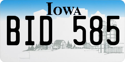 IA license plate BID585