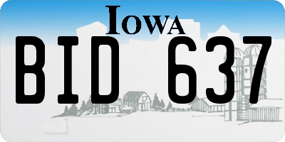 IA license plate BID637