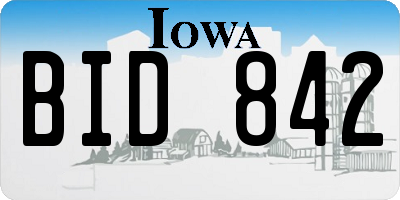 IA license plate BID842