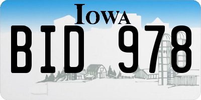 IA license plate BID978