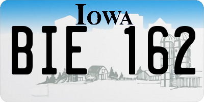 IA license plate BIE162