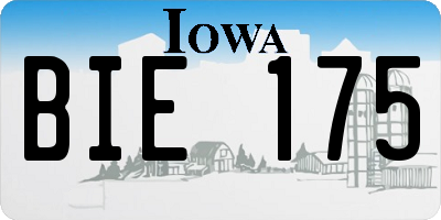 IA license plate BIE175