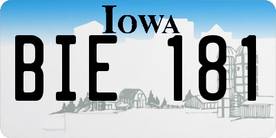 IA license plate BIE181