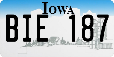 IA license plate BIE187