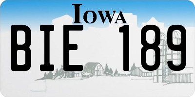 IA license plate BIE189