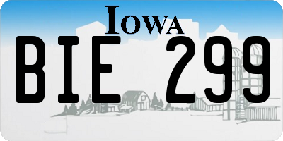IA license plate BIE299