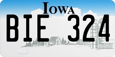 IA license plate BIE324