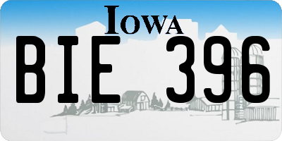 IA license plate BIE396