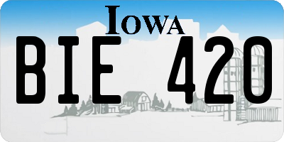 IA license plate BIE420