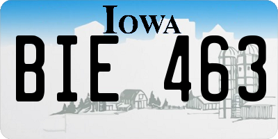 IA license plate BIE463