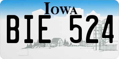 IA license plate BIE524