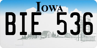 IA license plate BIE536