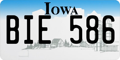 IA license plate BIE586