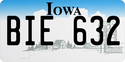 IA license plate BIE632