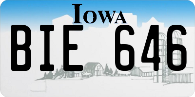 IA license plate BIE646