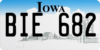 IA license plate BIE682
