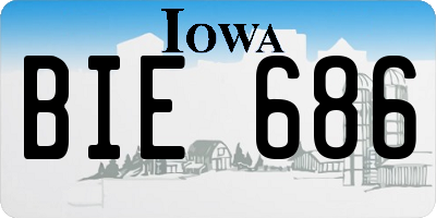 IA license plate BIE686