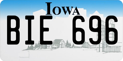 IA license plate BIE696