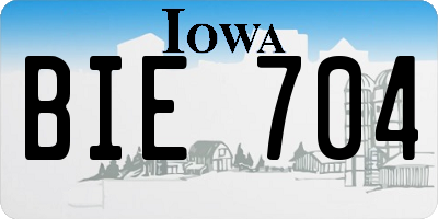 IA license plate BIE704