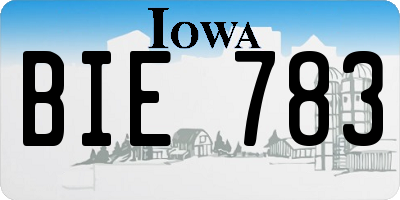 IA license plate BIE783