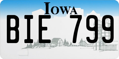 IA license plate BIE799