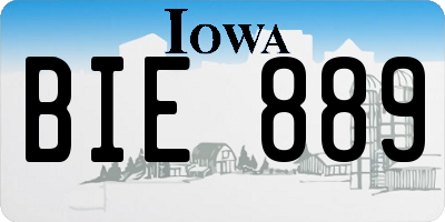 IA license plate BIE889