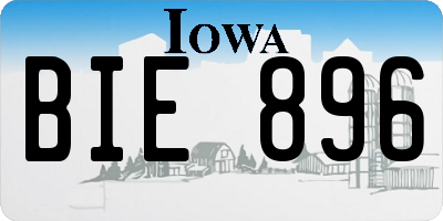 IA license plate BIE896