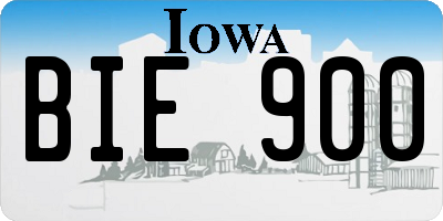 IA license plate BIE900