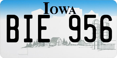 IA license plate BIE956