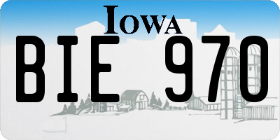 IA license plate BIE970