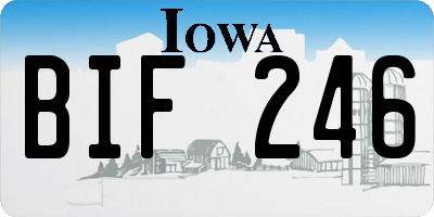 IA license plate BIF246