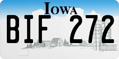 IA license plate BIF272