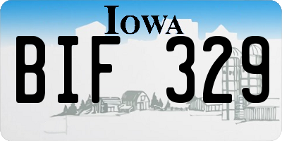 IA license plate BIF329