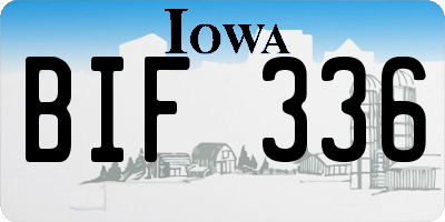 IA license plate BIF336
