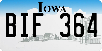 IA license plate BIF364