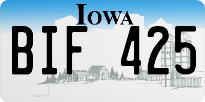 IA license plate BIF425