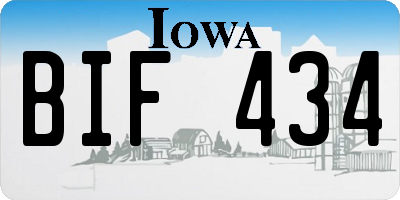 IA license plate BIF434
